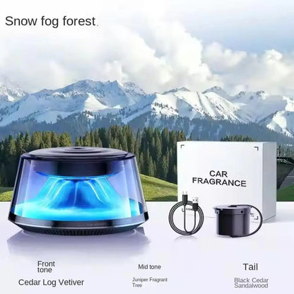 Snow Mountain Smart Car Fragrance Diffuser Rechargeable Air Diffuser Auto Air Freshener Cloud Mist With RGB Light Car Interior